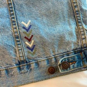 Marine Layer - denim jacket with detail stitching - size S